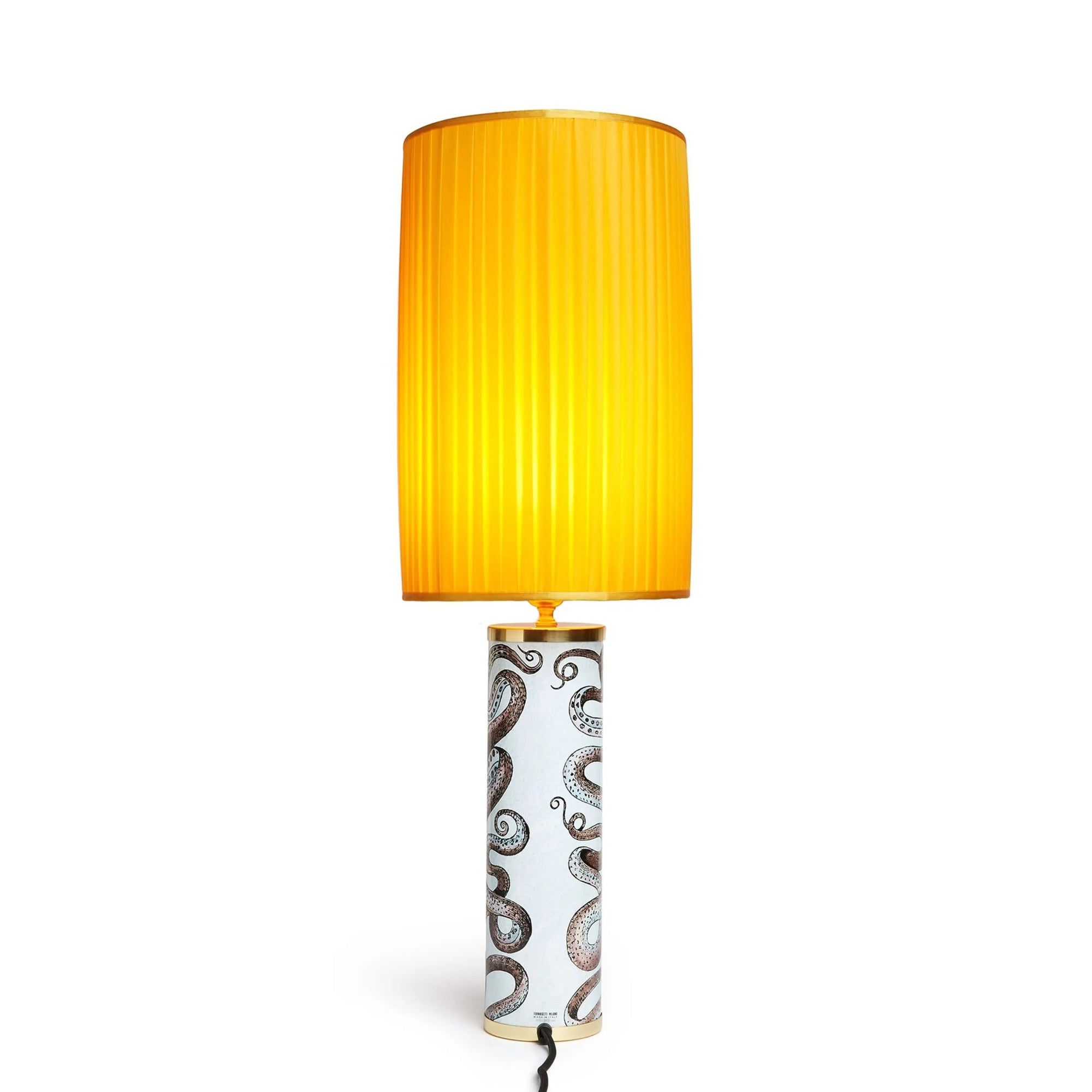 Pleated cylindrical lampshade - Yellow