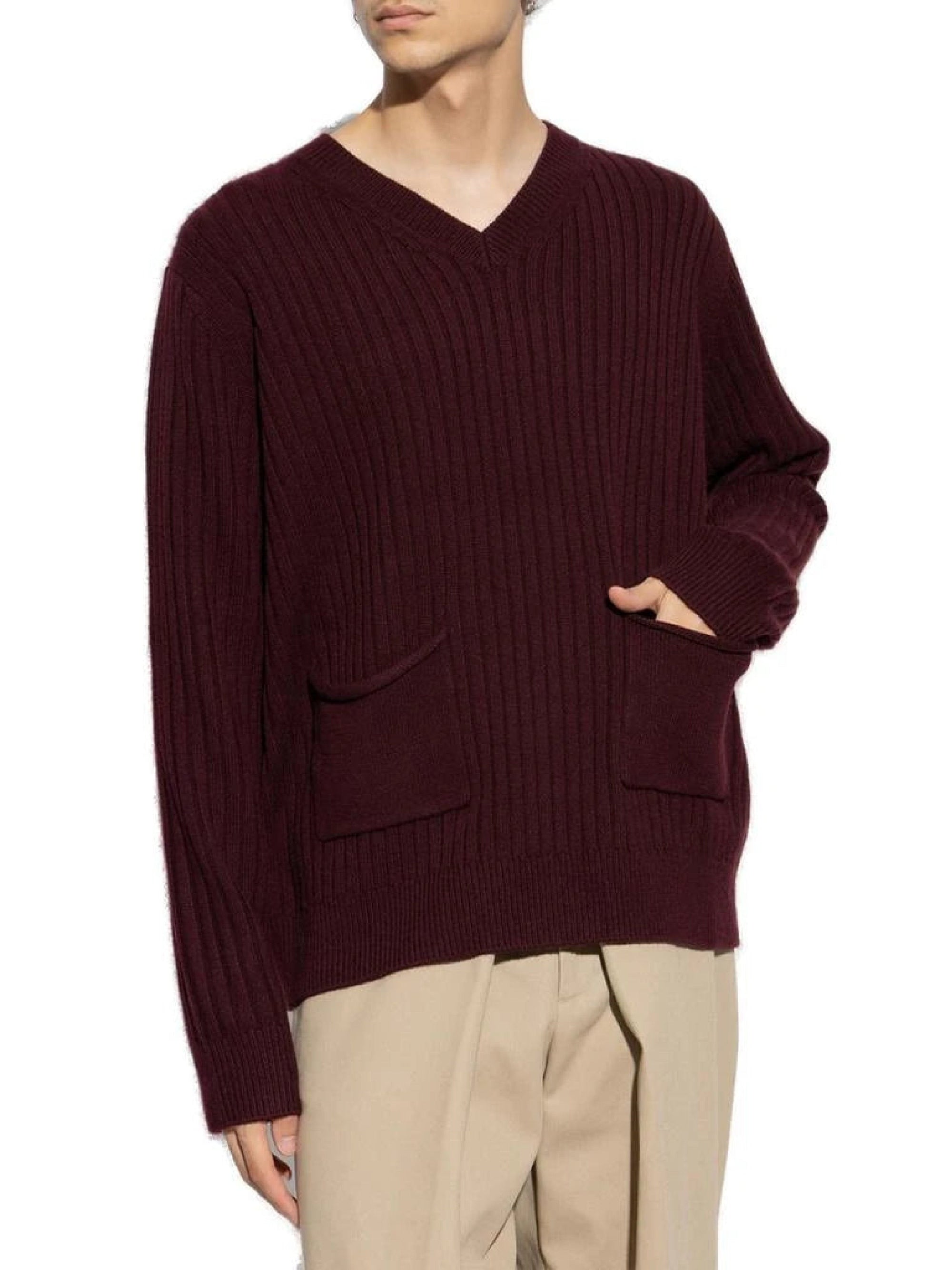 V-NECK SWEATER WITH POCKETS