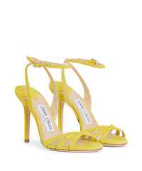 Sandales à talons Dielle 100 en cuir - Acid Yellow