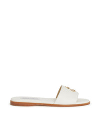 Sandales JC plates en cuir - Milk