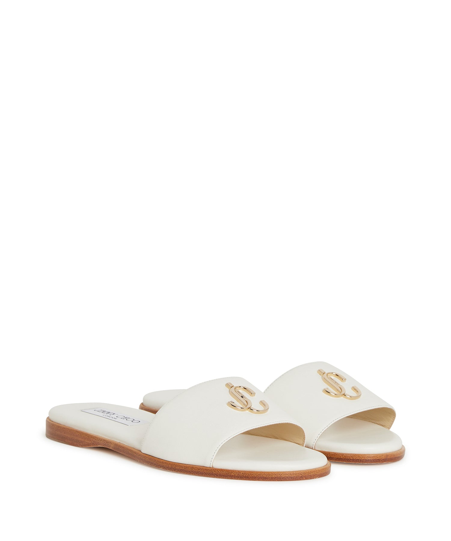 Sandales JC plates en cuir - Milk