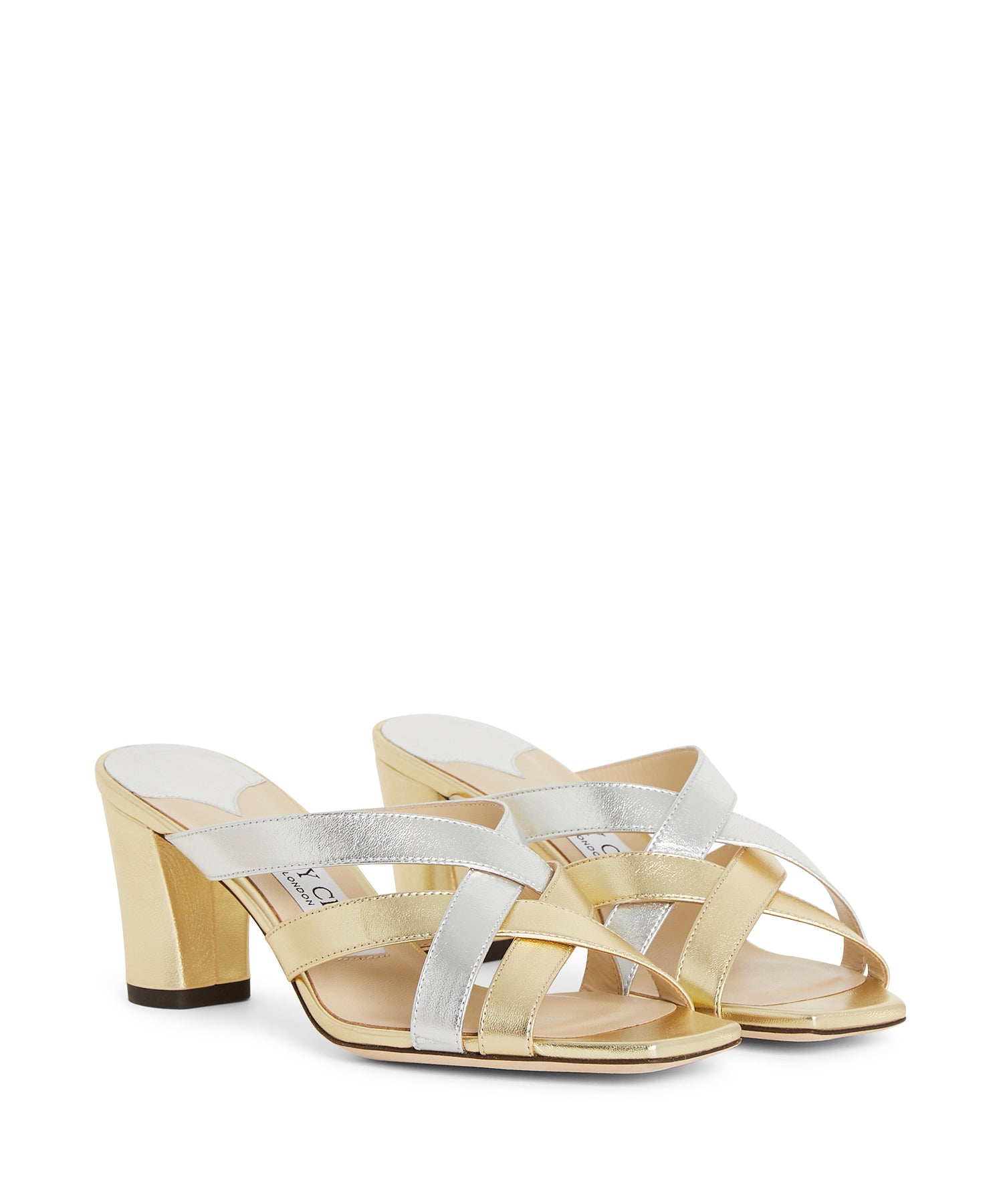 Mules Donte 65 en daim - Gold & Silver
