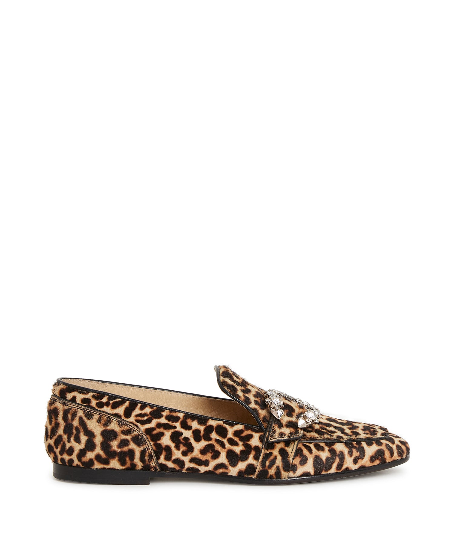 Mani Flat loafers in leather - Natural Mix & Crystal