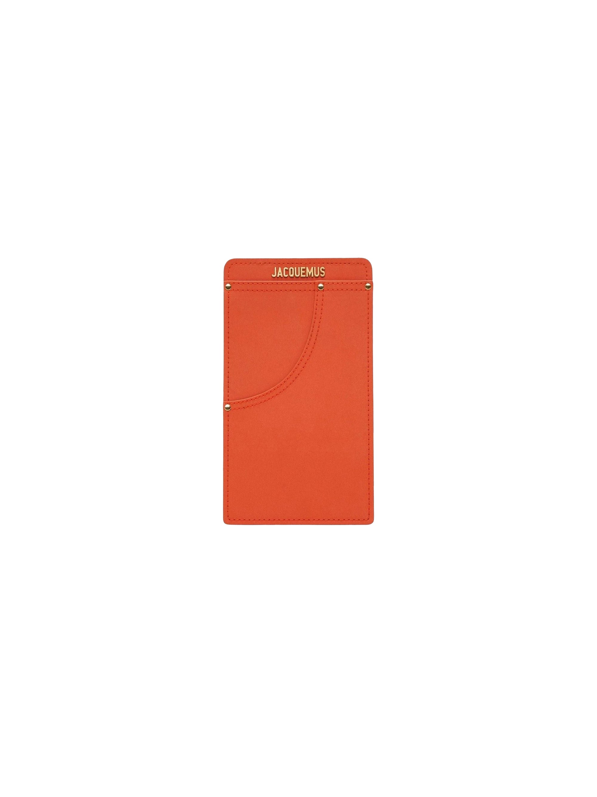 Pochette à logo en cuir - Orange