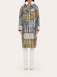 BEIGE SQUARES LE MANTEAU CARREAUX
