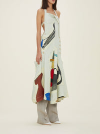 Robe midi Tablier - Beige
