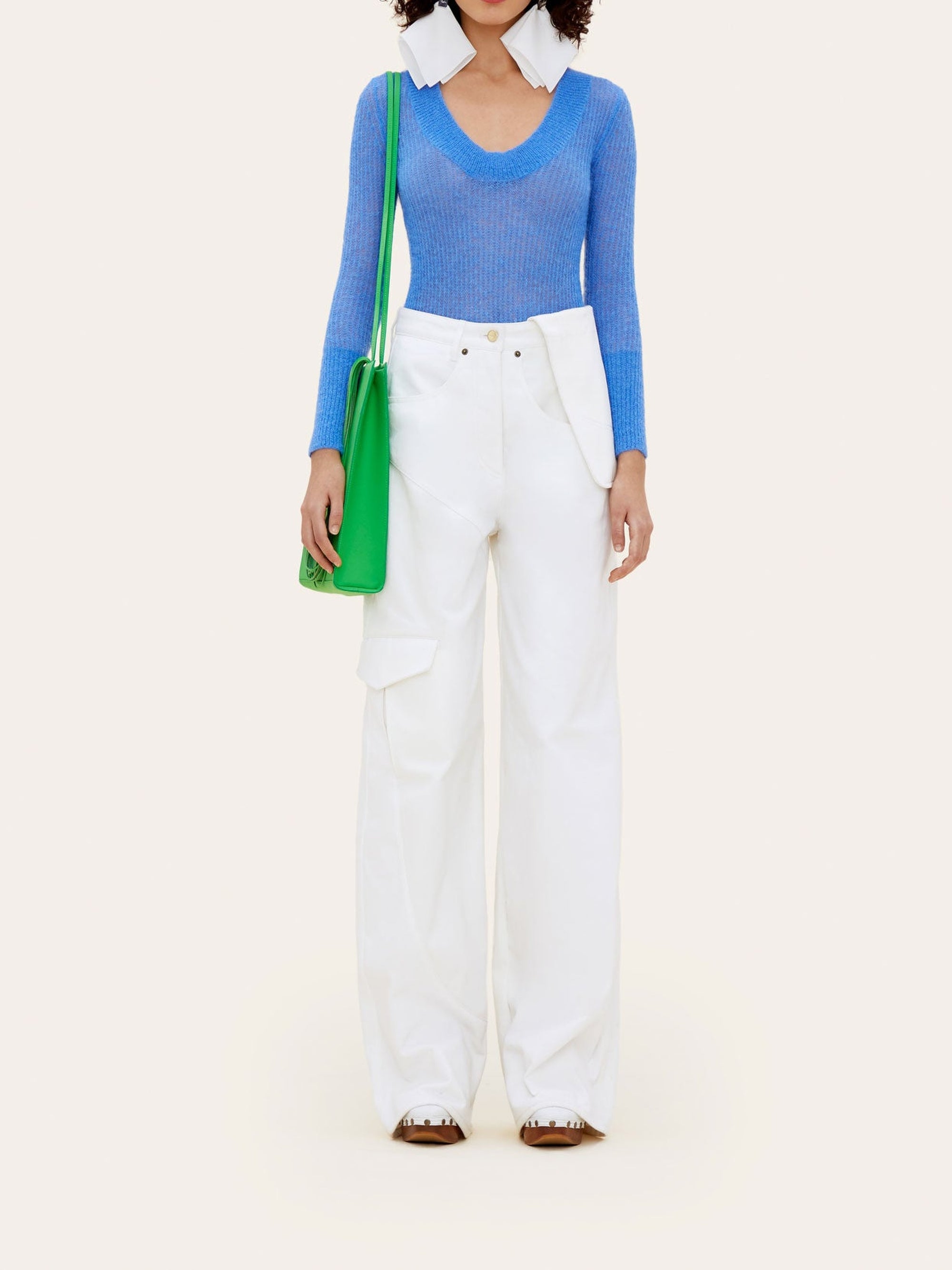 Haut Dao en laine - Pale Blue
