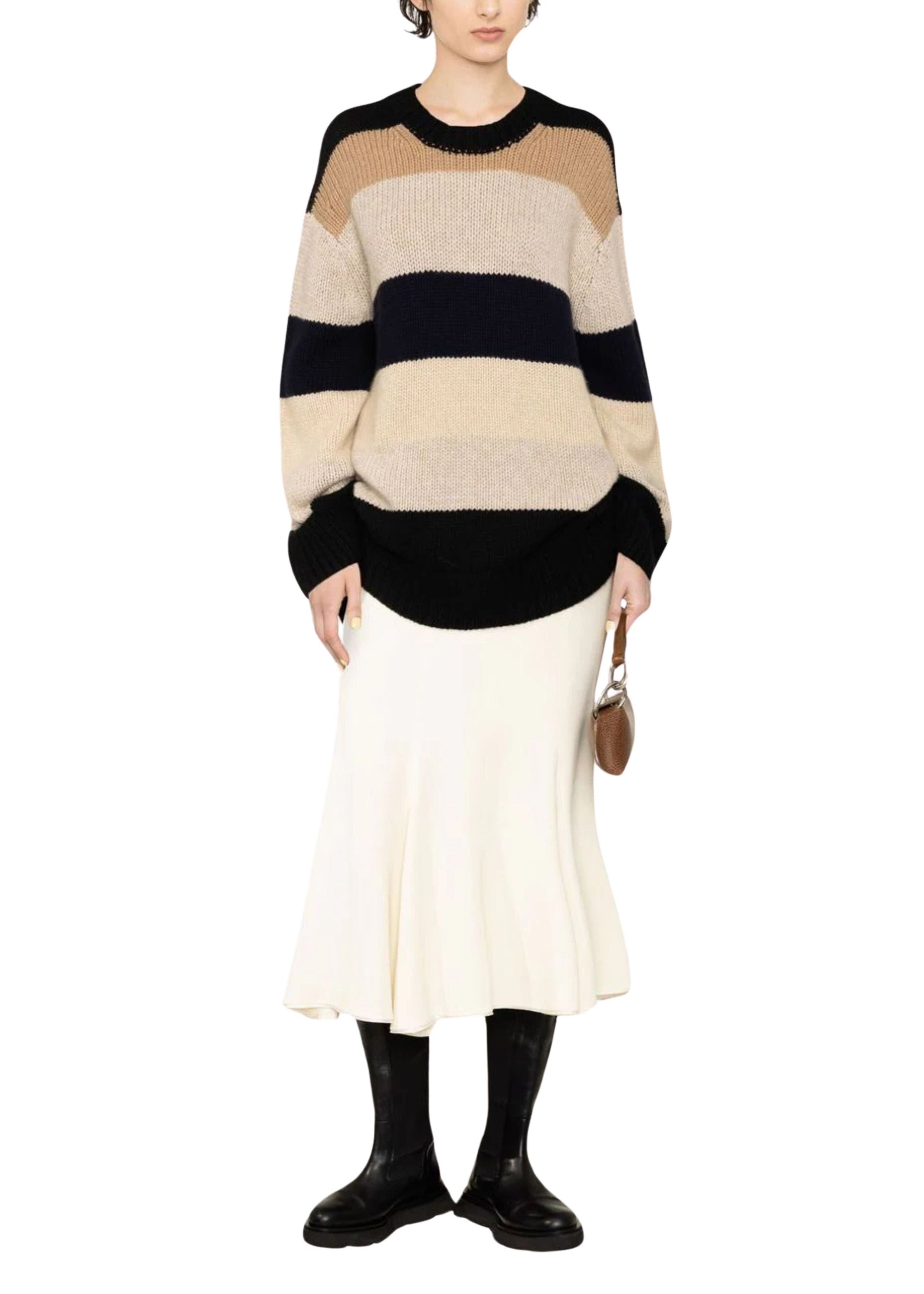 Jade sweater in cashmere - Multicolor Stripe