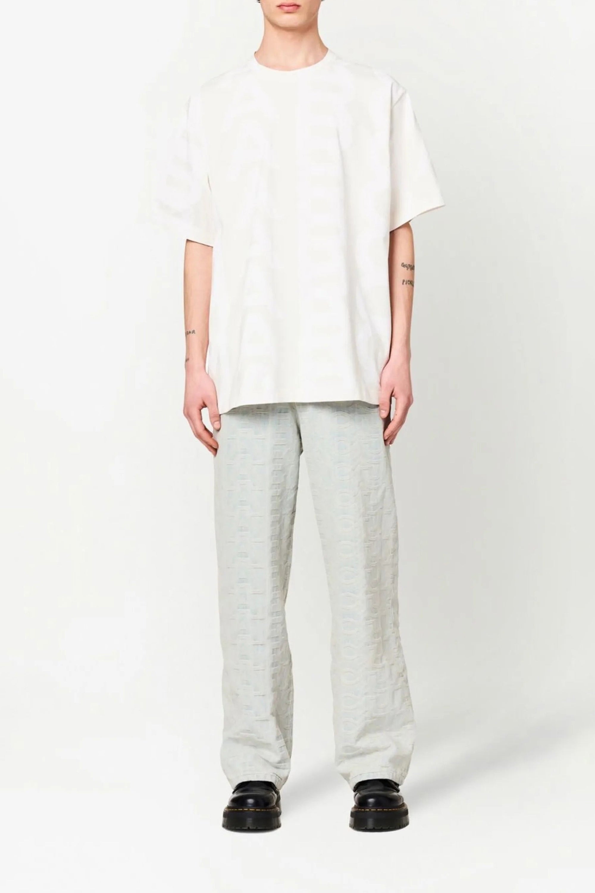 Pantalon Monogram en denim - Bleu