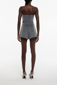 Bustier effet corset à détail fleuri - Grey