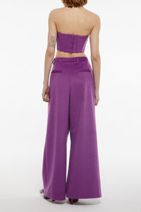 Bustier effet corset à détail fleuri - Purple
