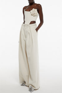 Milk White // Herringbone bustier top