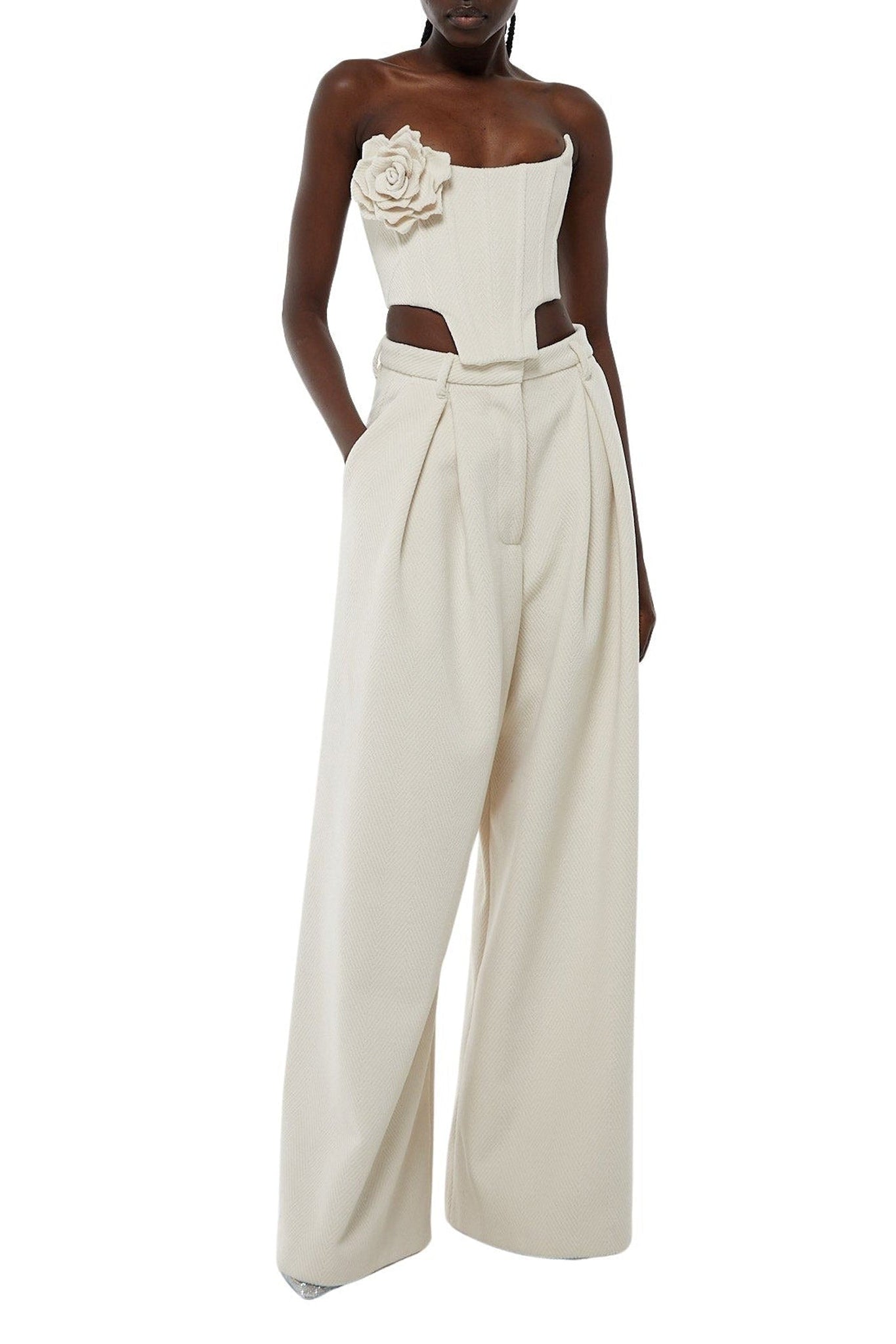 Milk White // Herringbone bustier top