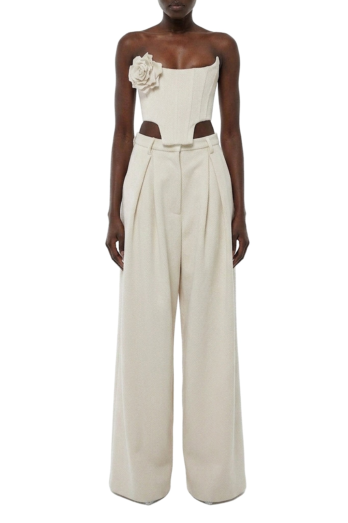 Pantalon maxi chevron - Milk White
