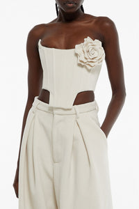 Milk White // Herringbone bustier top