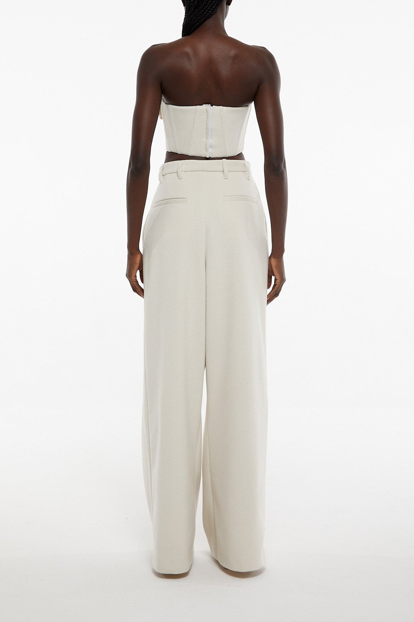 Pantalon maxi chevron - Milk White