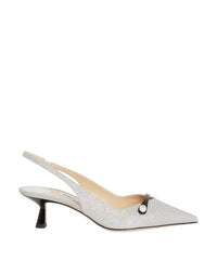Slingbacks Amita 45 à paillettes fines - Silver & Black