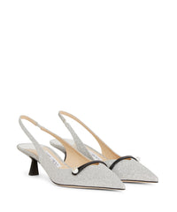 Slingbacks Amita 45 à paillettes fines - Silver & Black