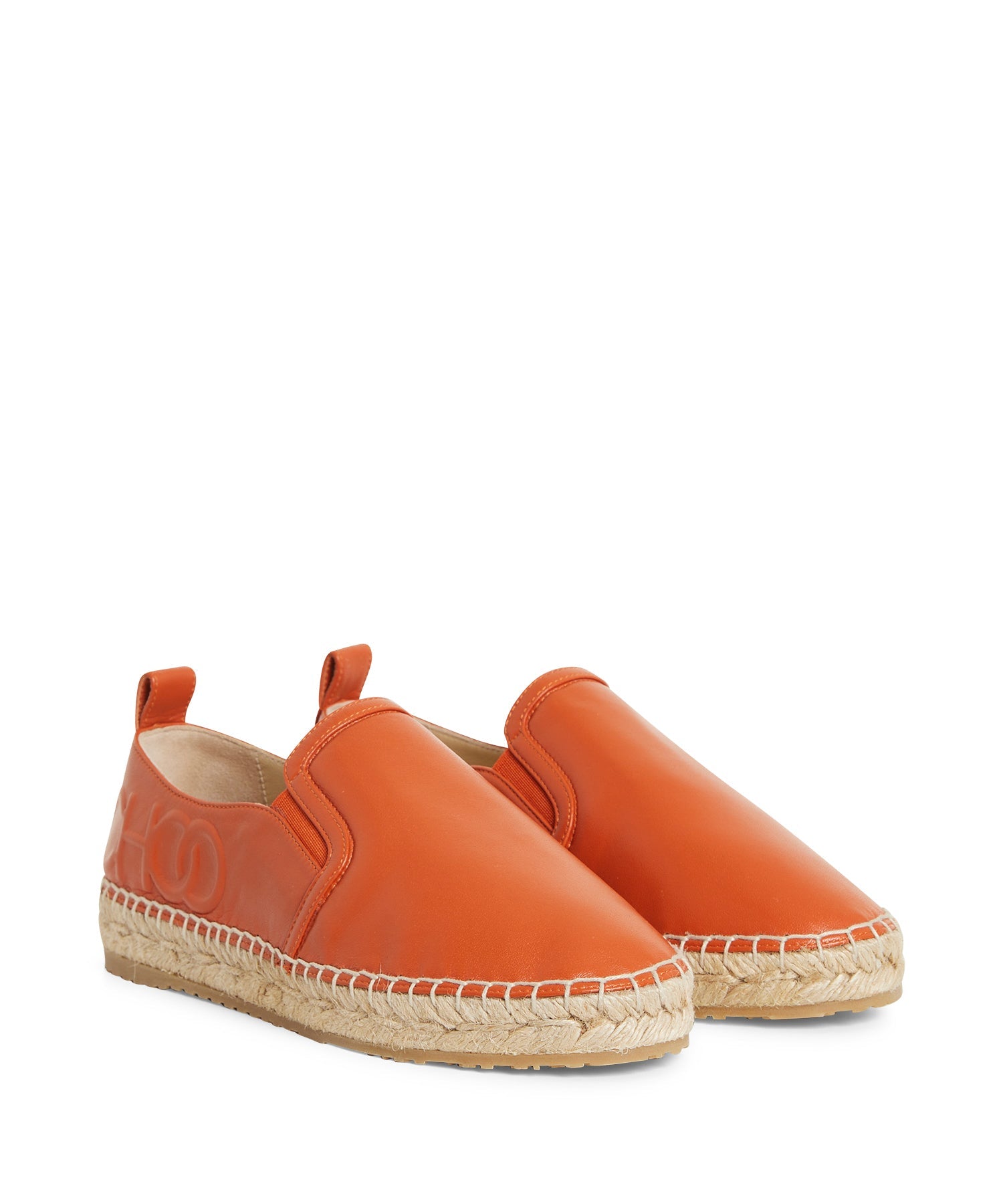 Mocassins plates Lichi en cuir - Amber Orange