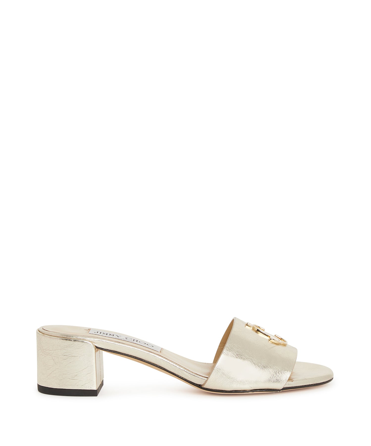 Mules JC 40 en cuir embossé - Gold