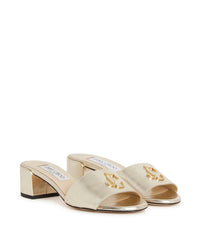 Mules JC 40 en cuir embossé - Gold