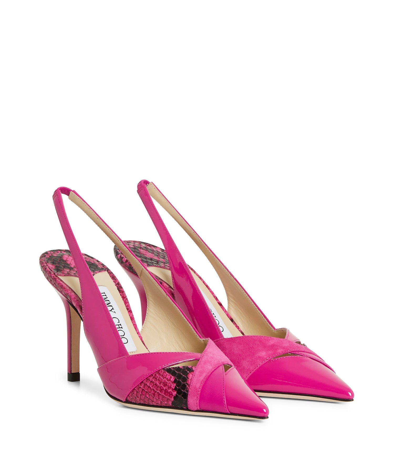 Jerri 85 pumps in leather - Magenta Mix