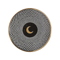 Assiette Lunocentrica en porcelaine - Or & Noir & Blanc