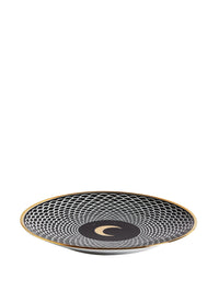 Assiette Lunocentrica en porcelaine - Or & Noir & Blanc