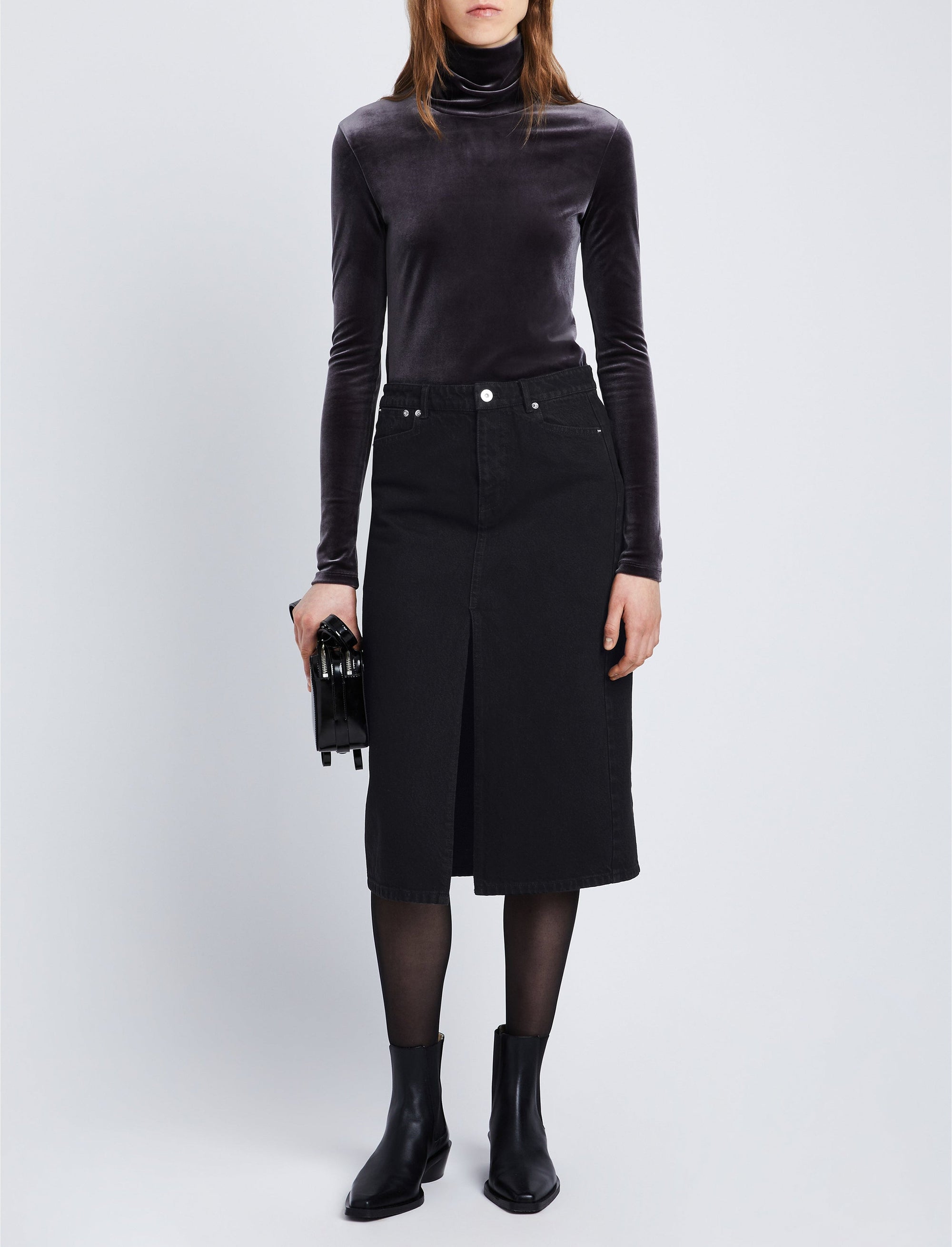 Jupe midi Sloane fendue - Black