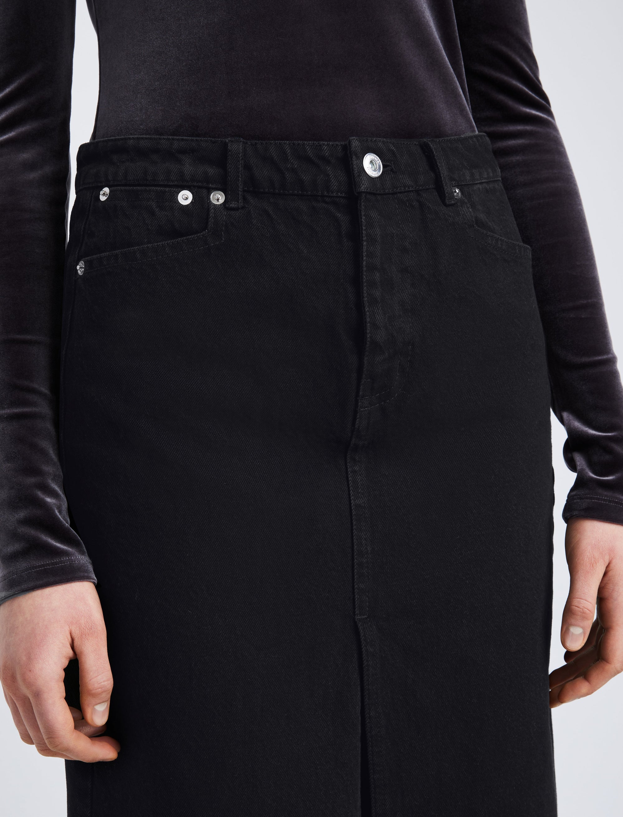 Jupe midi Sloane fendue - Black