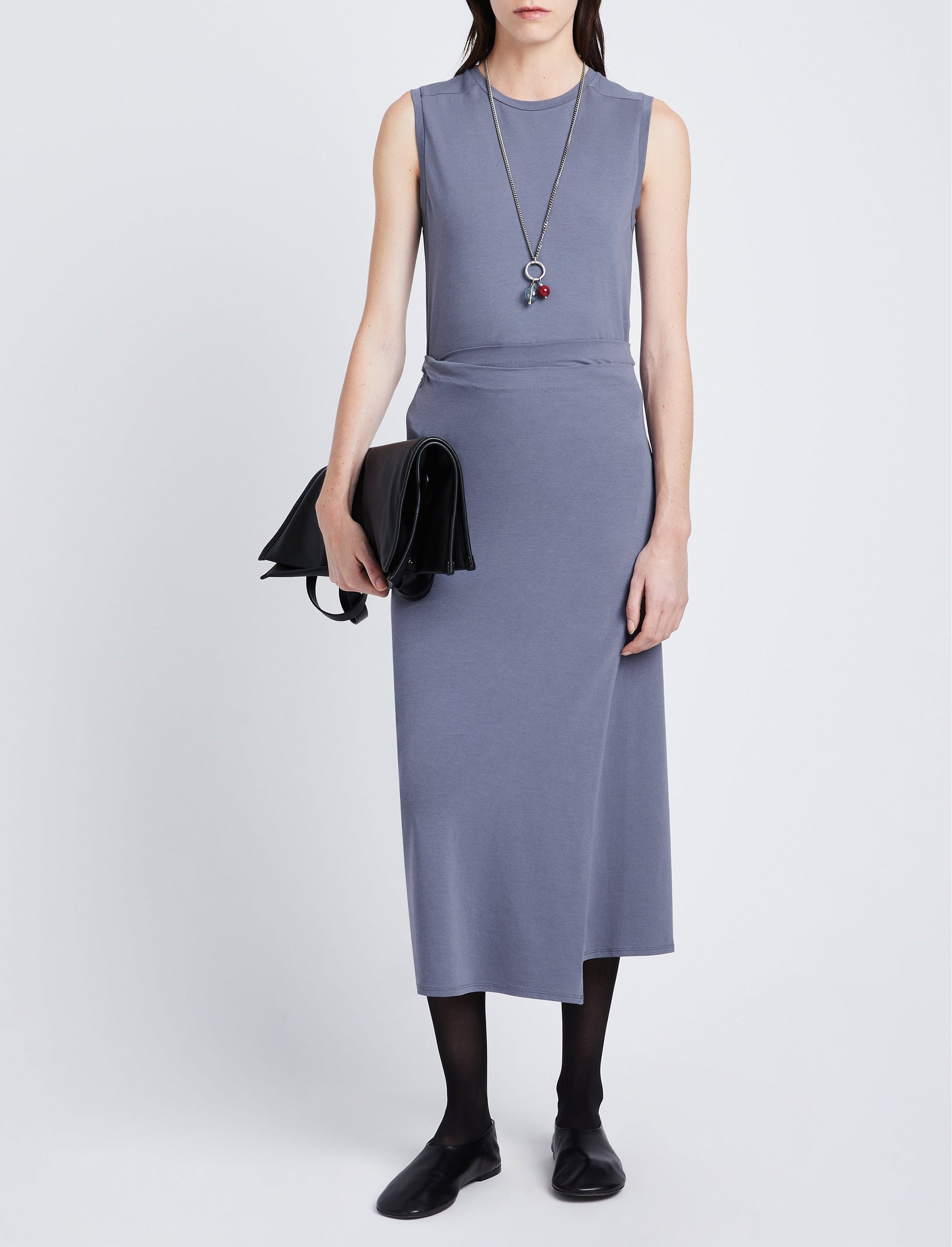 Robe portefeuille à fente - Steel Grey