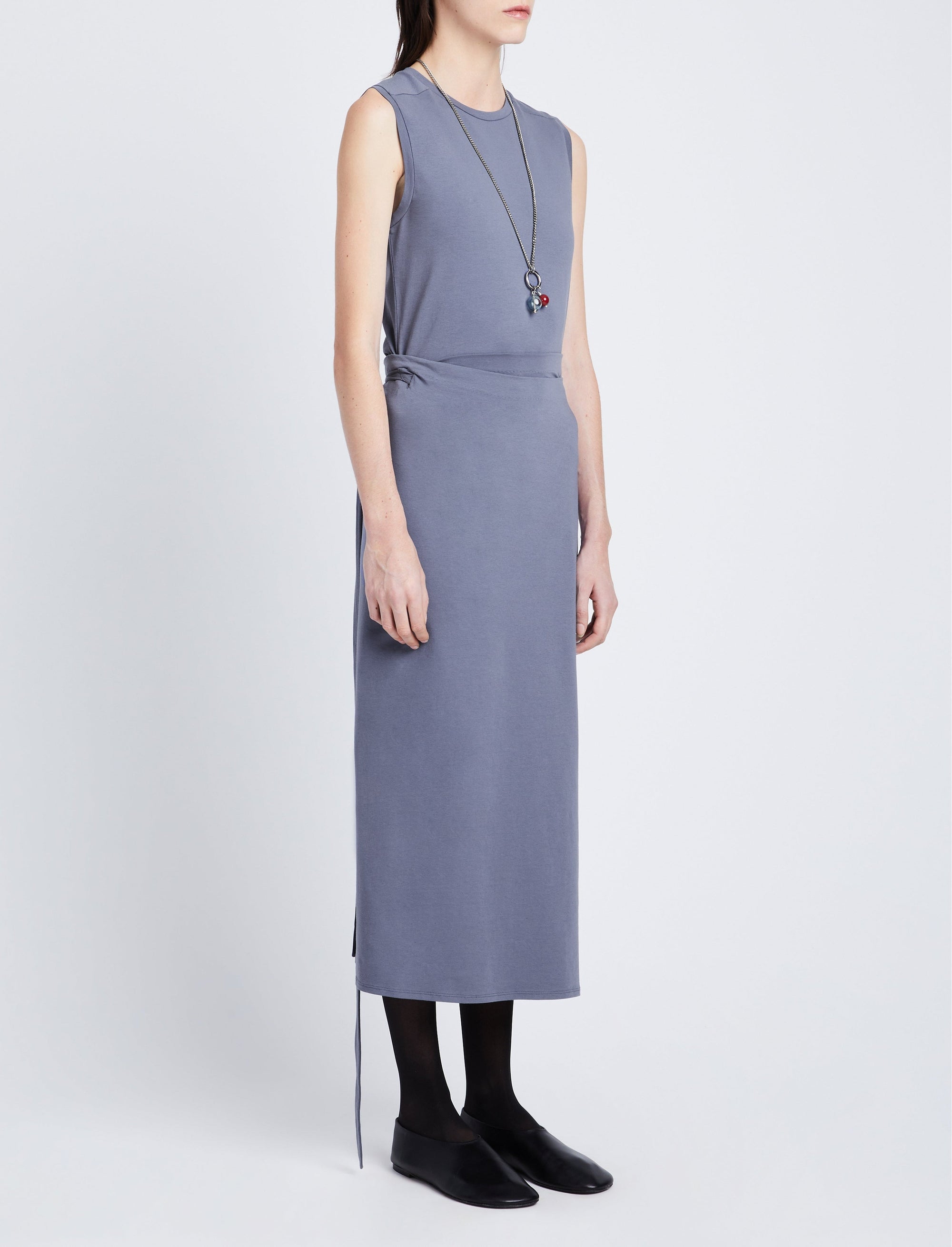 Robe portefeuille à fente - Steel Grey