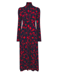 Robe à col roulé à imprimé fleuri - Indigo & Garnet & Scarlet