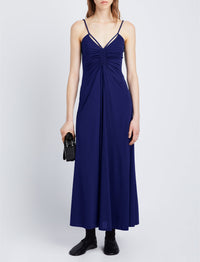 Robe droite en crêpe mat - Blueberry