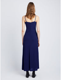 Robe droite en crêpe mat - Blueberry