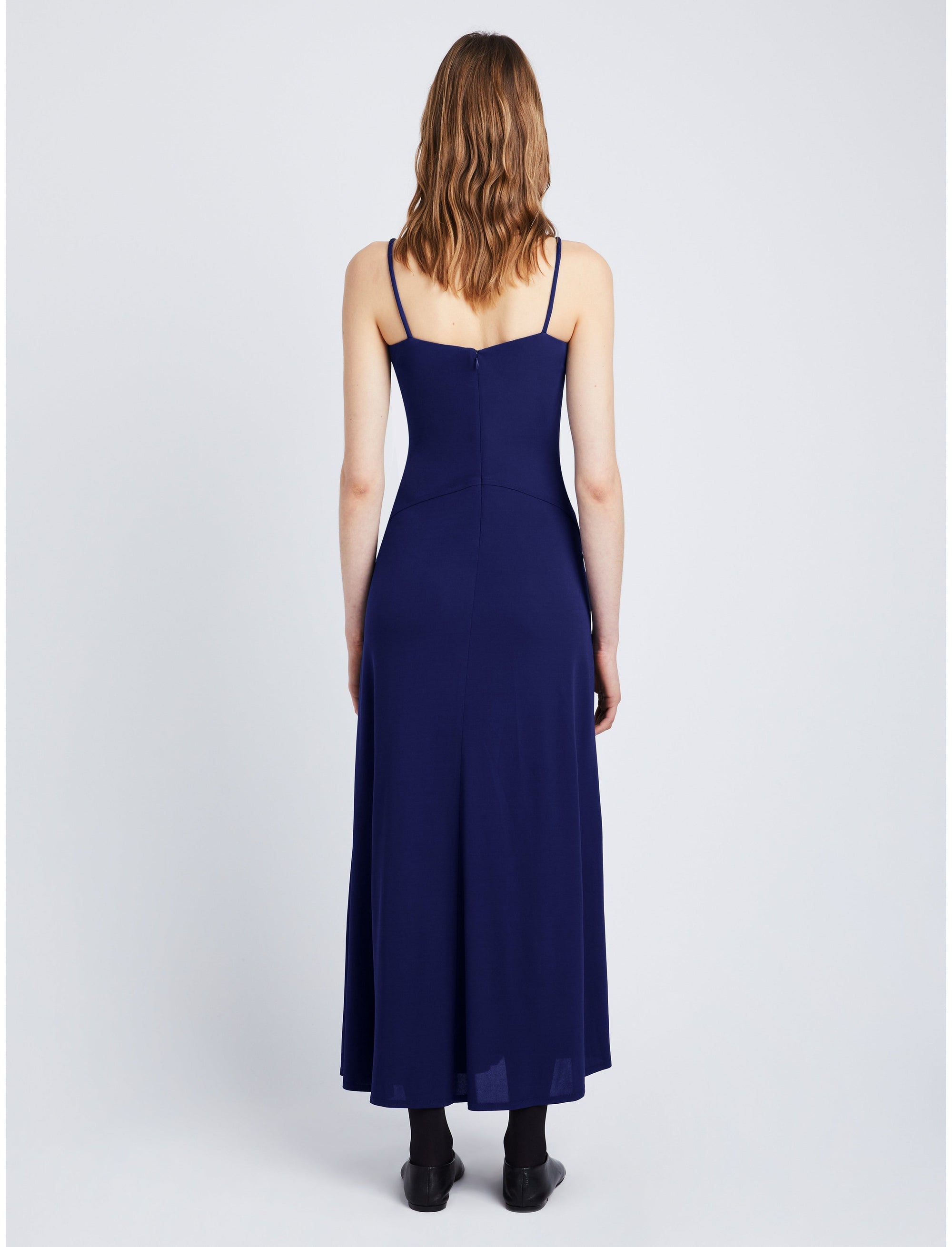 Robe droite en crêpe mat - Blueberry