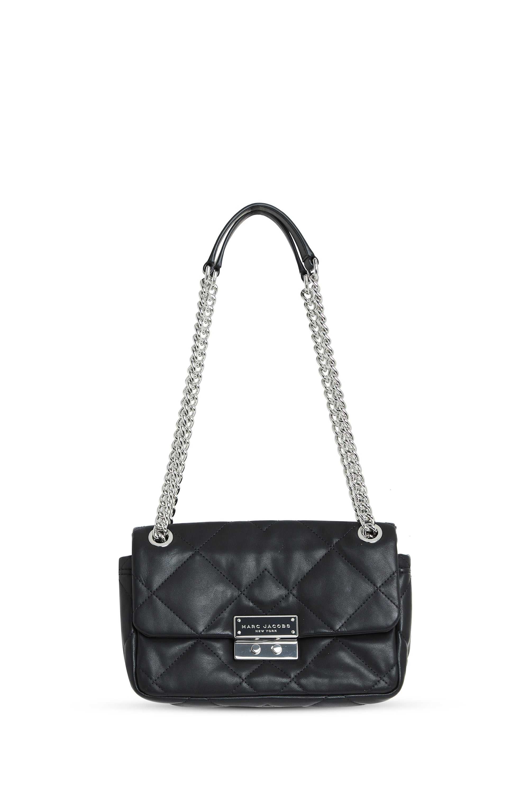 Sac à bandoulière à rabat et chaîne - Black