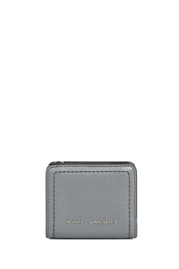 Portefeuille Compact à zip en cuir - Rock Grey
