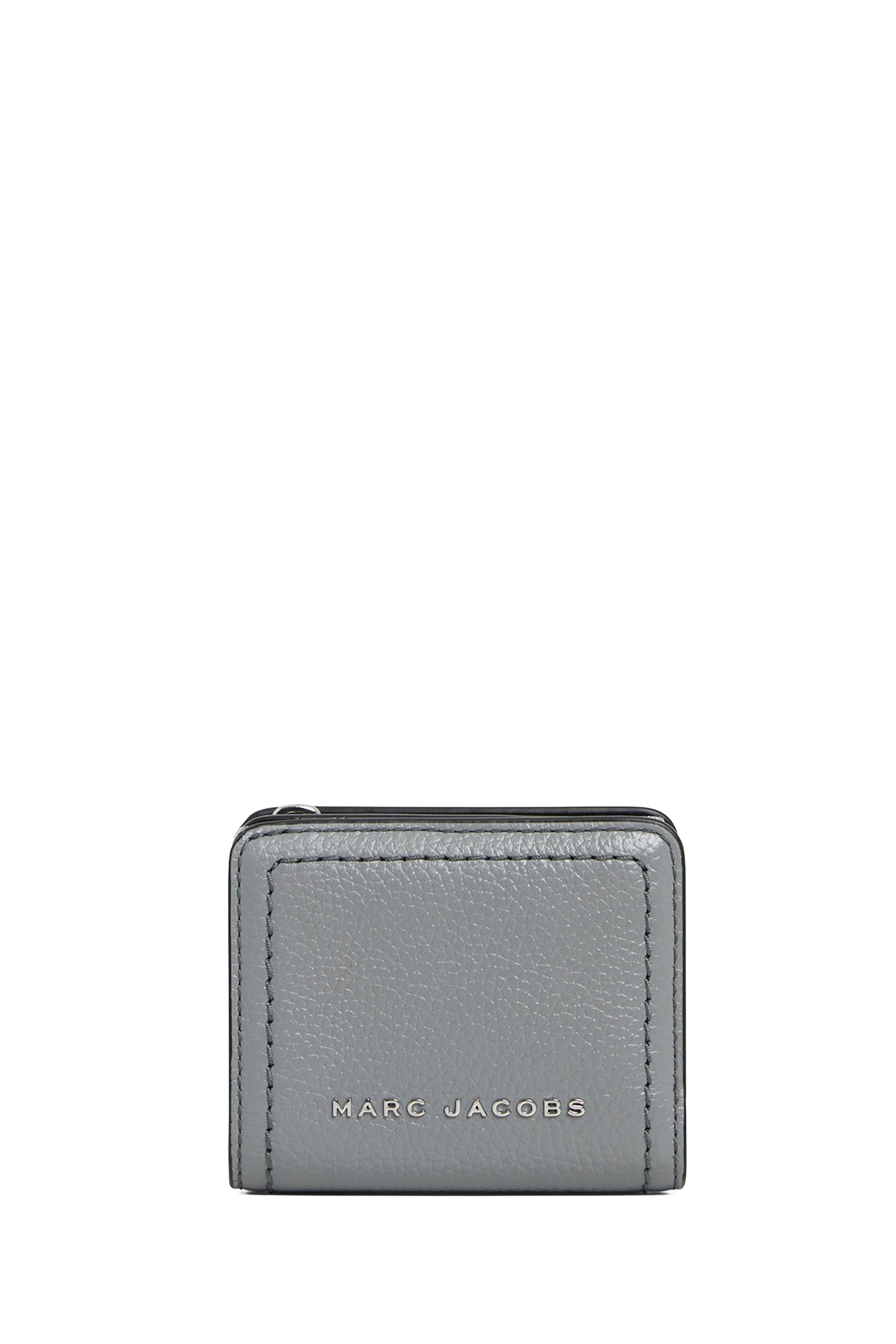 Portefeuille Compact à zip en cuir - Rock Grey
