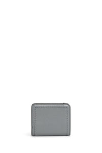 Portefeuille Compact à zip en cuir - Rock Grey