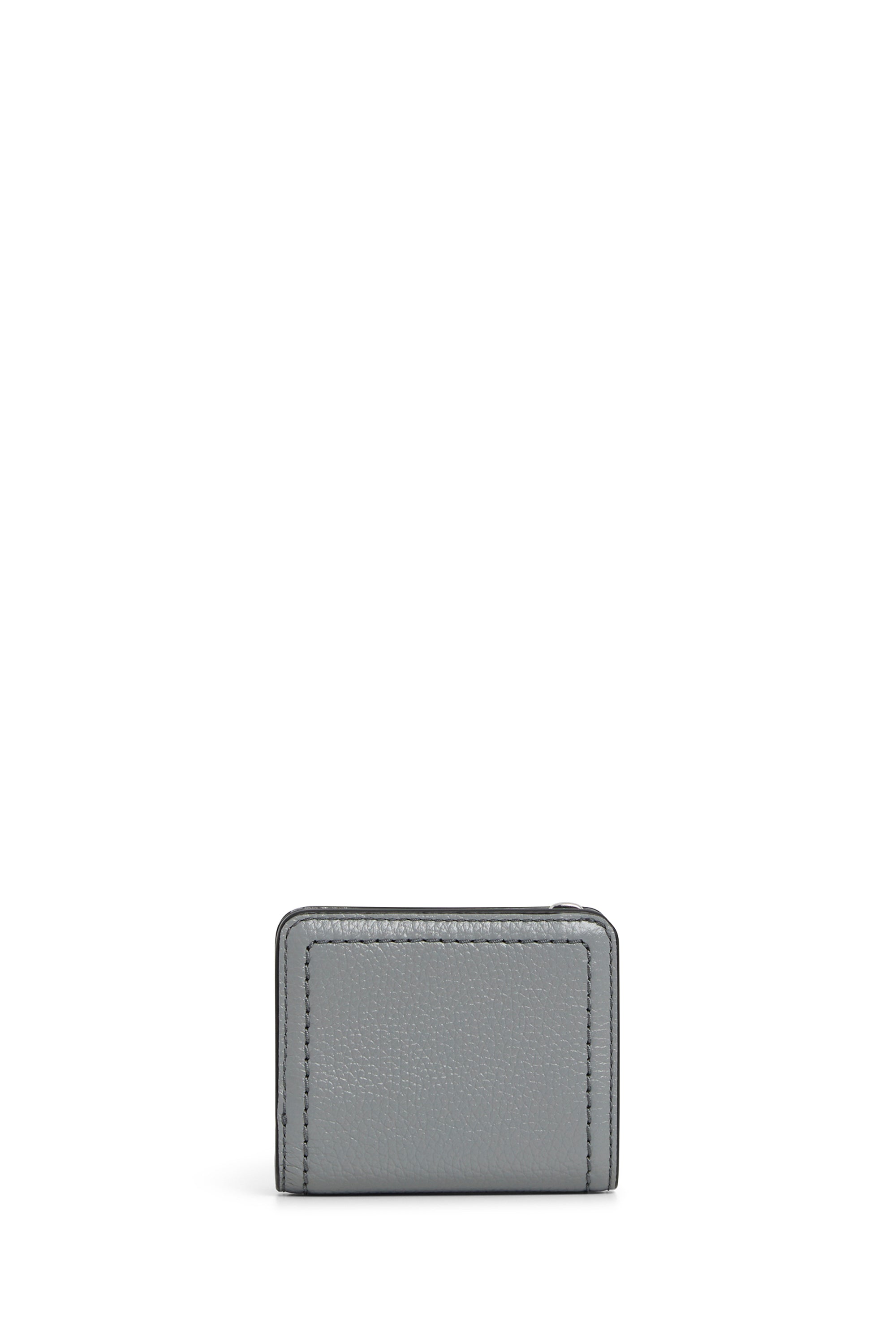 Portefeuille Compact à zip en cuir - Rock Grey