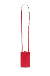 Leather shoulder card case - Savvy Red