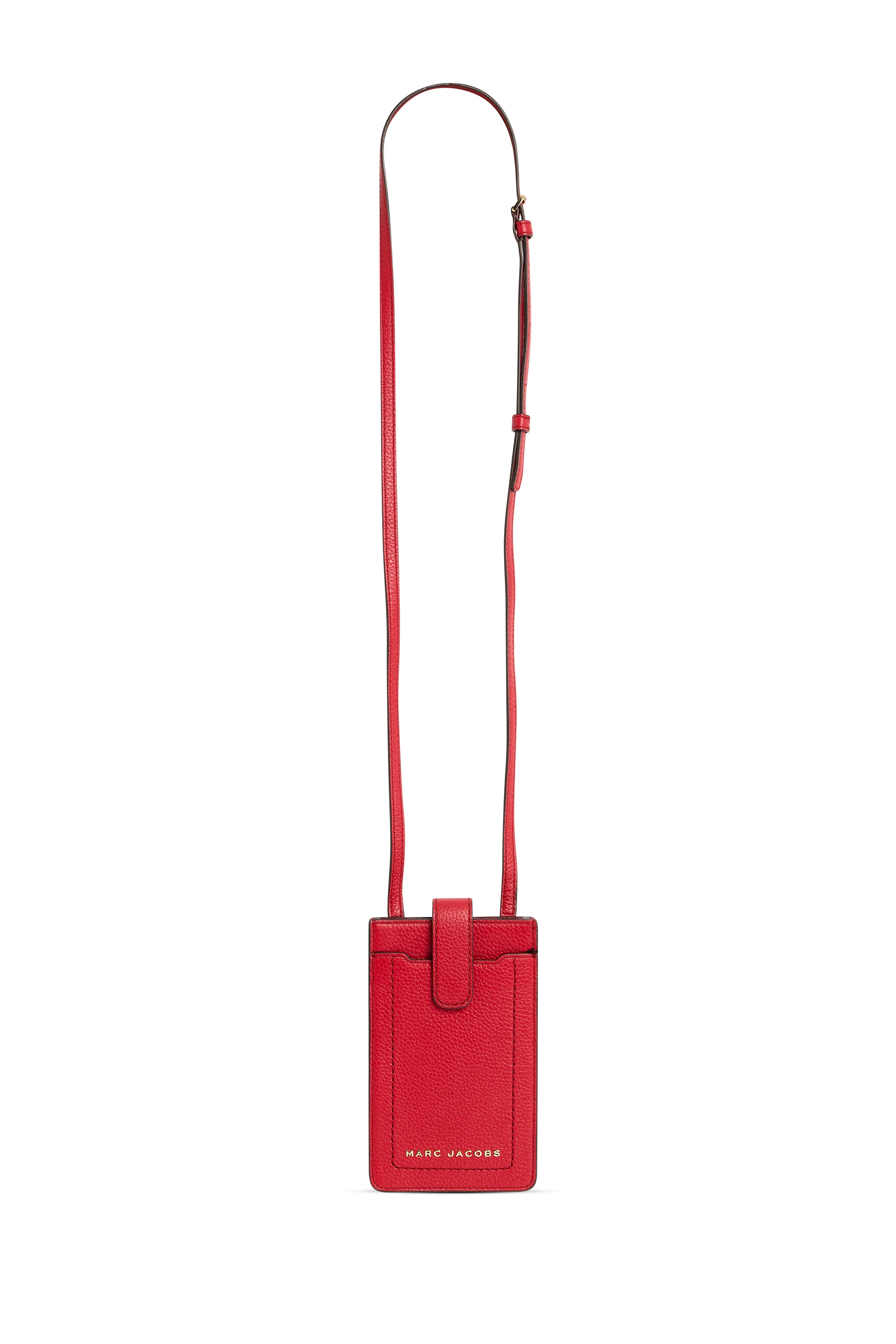 Leather shoulder card case - Savvy Red