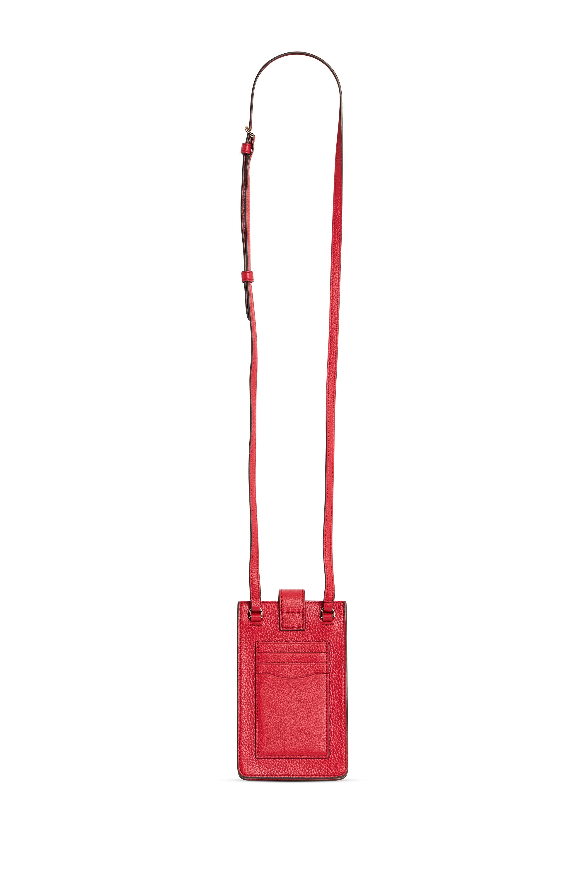 Leather shoulder card case - Savvy Red