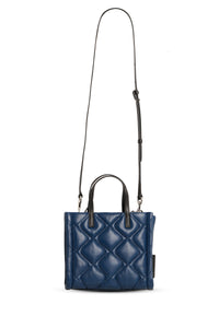 Petit sac à bandoulière Grind matelassé en cuir - Azure Blue