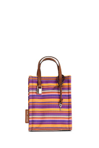 Sac cabas rayé en toile - Purple