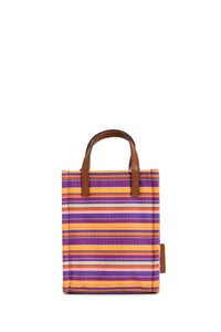 Sac cabas rayé en toile - Purple