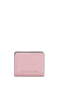 Portefeuille Compact à zip en cuir - Bubblegum