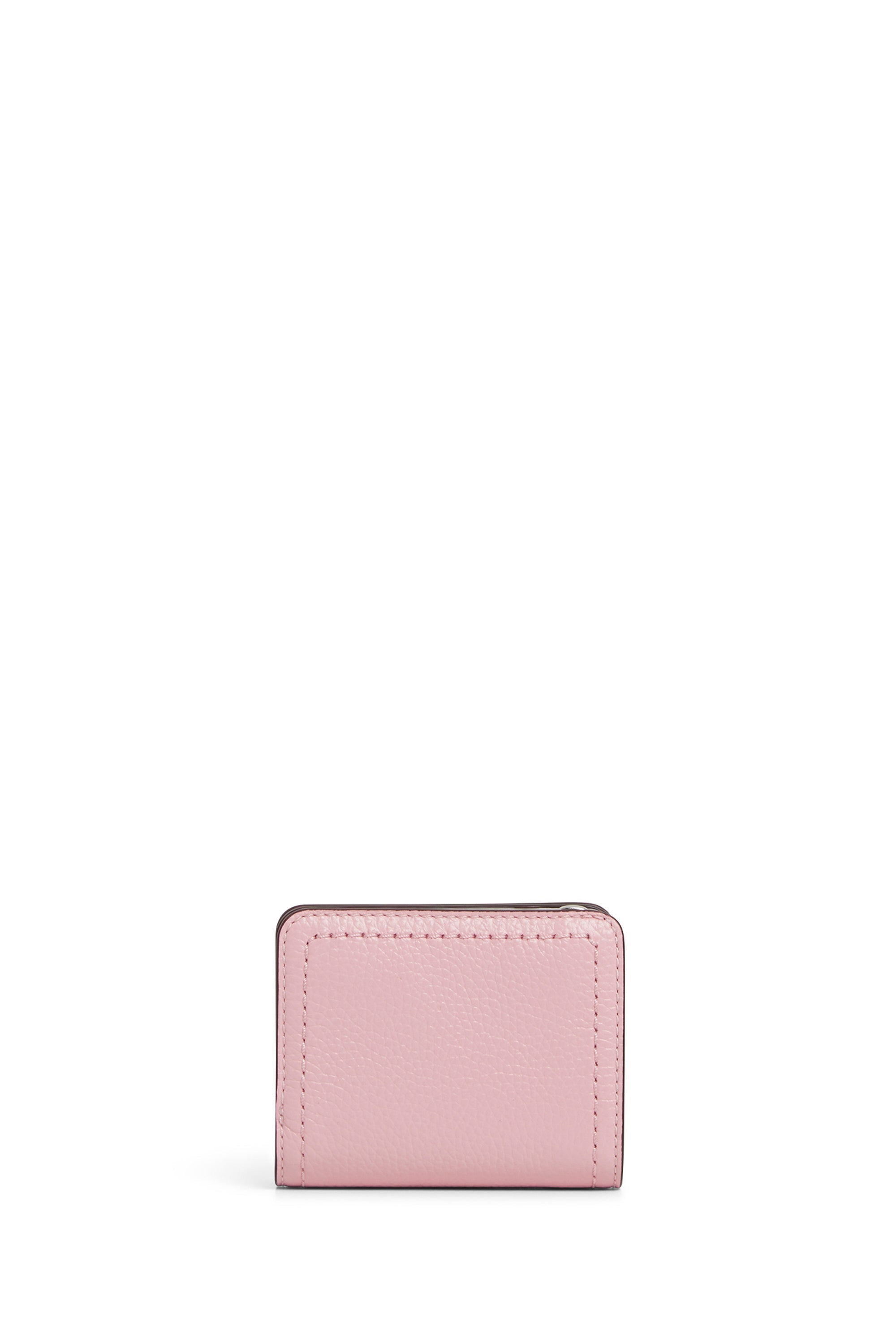 Portefeuille Compact à zip en cuir - Bubblegum