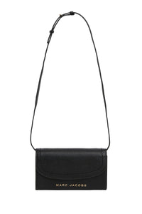 Sac à bandoulière avec rabat en cuir - Black
